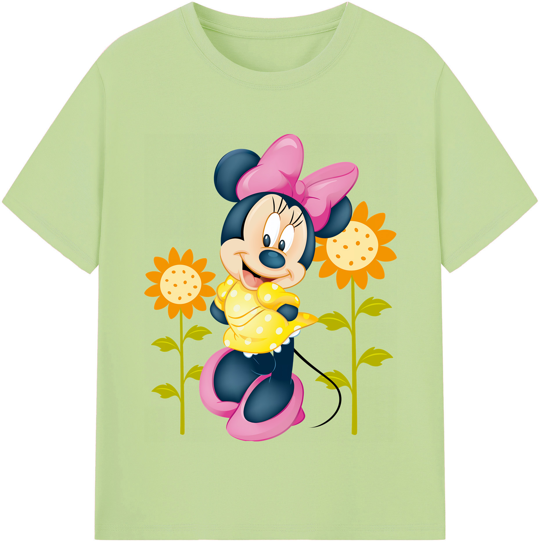 （画像用） ミッキーマウス Mickey Mouse 綿100％半袖Tシャツ（フロントプリント）